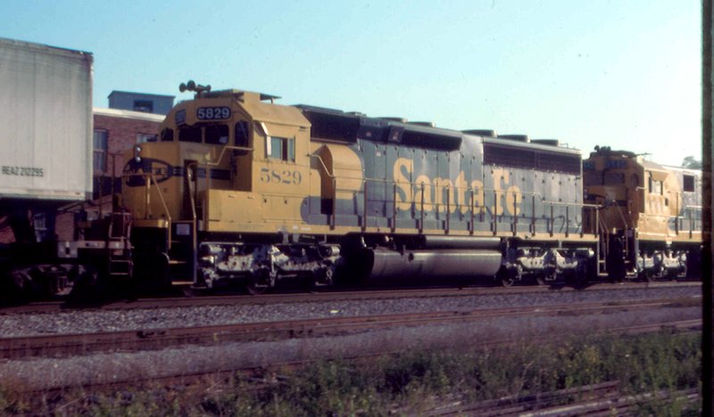 Santa Fe SD45-2 on a van train